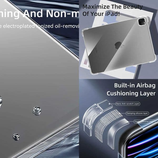 For iPad Air 11in M2 2024 Pro 11/13in M4 Case for iPad 10/9/8/7/6/5 Gen Air 4/5th 109 3rd 105 Mini 6 7 Transparent TPU Cover X260529