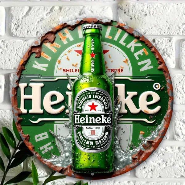 1pc Aluminum Beer Bottle Sign 2D Wall Hanging Multipurpose Metal Art for Kitchen Garden Office Holiday Spring Festival Decor C260529