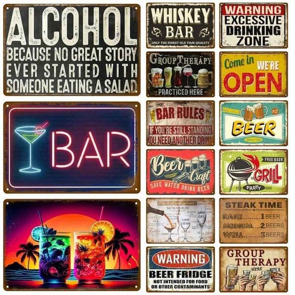 Metal Sign Whiskey Wine Alcohol Brand Tin Sign Cocktail Poster For Bar Pub Club Man Cave Vintage Drink Beer Wall Decor Art Plate C260529