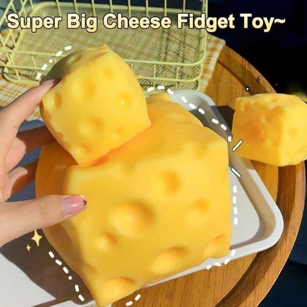 Squishy Cheese Cube Stress Relieving Ball Anti-stress Squeeze Ball Sensory Fidget Toys Cheese Squishy Gifts Relaxing Favor Gift Z260529