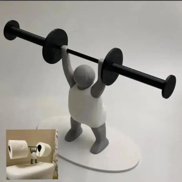 Designer 1Pc Funny Weightlifting Toilet Paper Holder Gym-Themed Bathroom Roll Dispenser Storage Rack h For Towels Essentials Humorous Decor Free Shipping 4