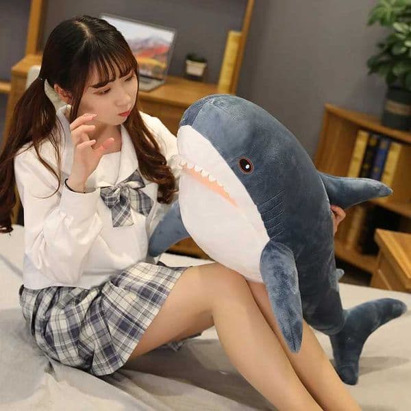 45/60cm Cute Shark Plush Toy Soft Stuffed Speelgoed Animal Reading Pillow for Birthday Gifts Cushion Doll Gift M260529