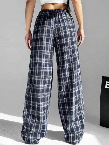Womens pants checkered black casual fashionable elegant Japanese Korean European and American mature autumn and winter M260529