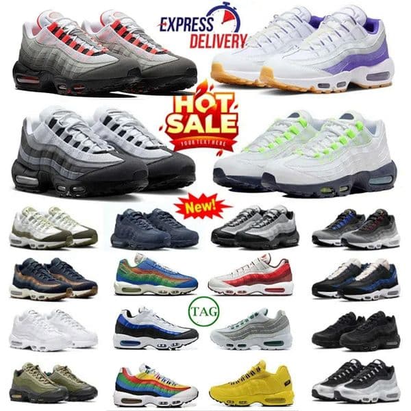 Sneakers Designer 95 Running Shoes Classic ism Black White Yellow Cool Grey Olive Midnight Navy Trainers Outdoor Mens women 95s Sports runners size 36-45