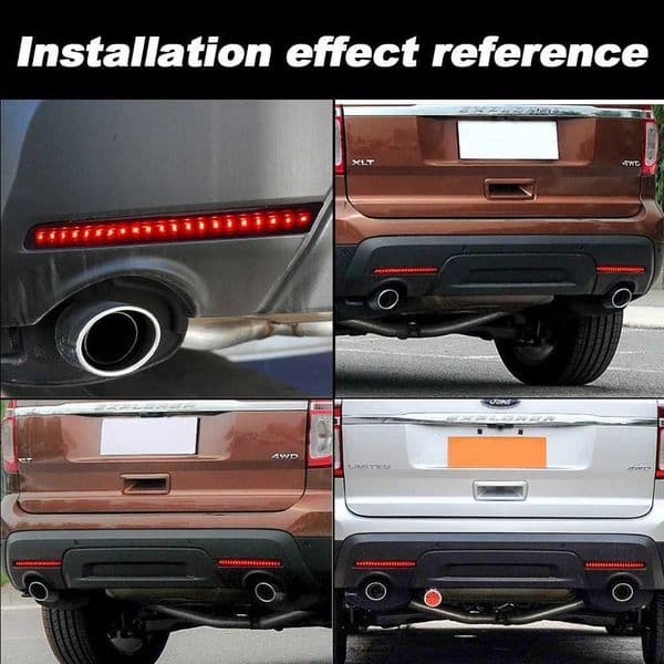 2PCS For Ford Explore 2011 2012 2013 2014 2015 12V Red/Smoked Lens LED Rear Bumper Reflector Lamp Tail Brake Lamp Rear Fog Light Z260528