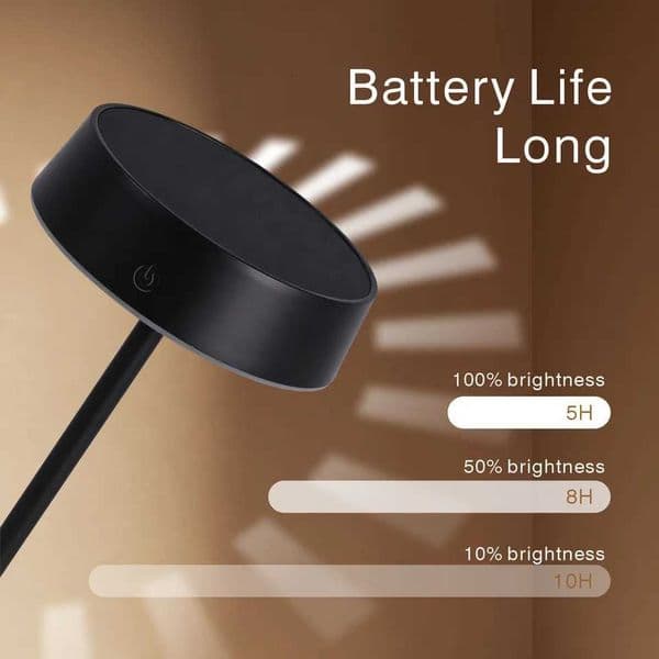 Wireless Solar Light Waterproof Table Lamp Touch Dimmable LED Desk Light for Outdoor Patio Camping Garden Bathroom Dining M260529