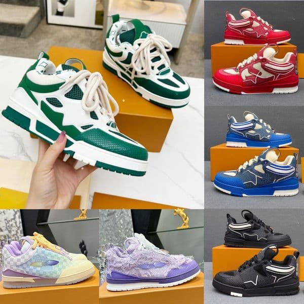 Top Fashion Designer Skate Series Sneakers High Quality Trainers Chunky Sneaker Casual Shoes Genuine Leather Men Women Luxury Running