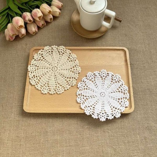Handmade Crochet Snowflake Single Flower 16CM American Style 10g Table Mat Dreamcatcher Core