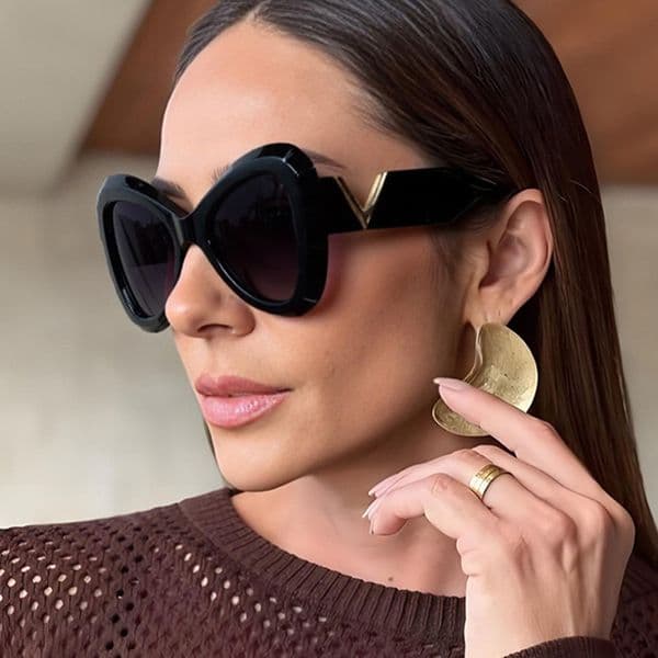 Butterfly Large-Frame V New Model Fashion Trendy Women's Sunglasses With A High-End Feel For Runway Shows