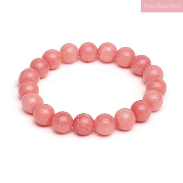High quality Natural Stone Pink Chalcedony Bracelet Woman for Gift Handmade Gem Semi Precious Gemstone Lucky Chakra Couple 6/8/10/12mm