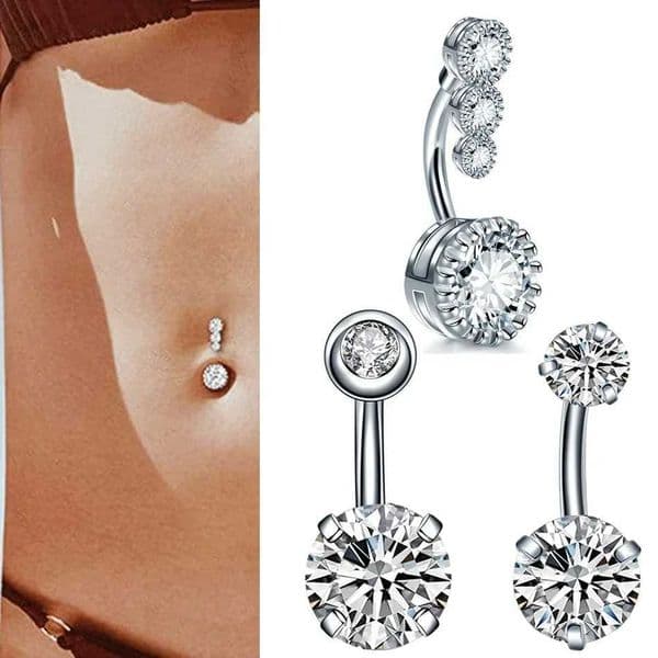 1PC Stainless Steel Belly Button Rings Crystal Piercing Drop Dangle Navel Piercing Earring Belly Piercing Sexy Body Jewelry Q260529