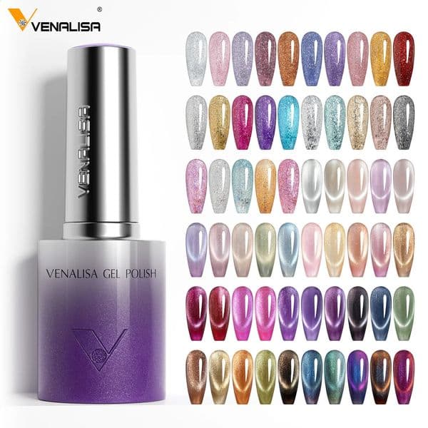 Venalisa 10ml Hema TPO Free Ultra Cat Eye Effect Nail Gel Polish Soak Off UV LED Long Wear Sparkle Bling Varnish 260528