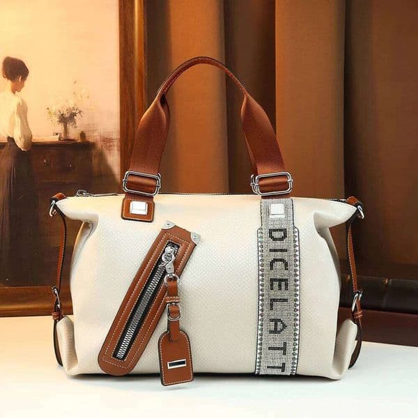 Color blocked Boston pillowcase handbag, large capacity single shoulder crossbody bag, daily commuting out of the street