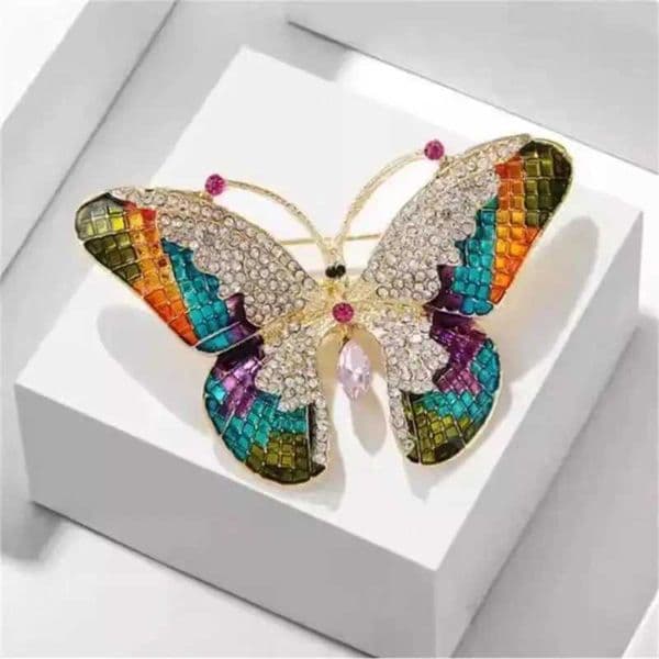 Luxury Colorful Rhinestone Butterfly Brooch For Women Metal Insect Brooch Pin Casual Party Office Suit Coat Jewelry Accessory L260529