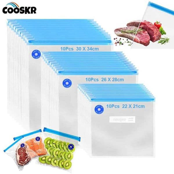 Vacuum Sealer Bags Vacuum Packaging Bag BPA Free Food Fresh Storage Reusable Vacuum Bags with Air Valve Zipper Bags 10Pcs 30PcsR260529