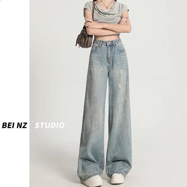 Skin Friendly Womens Straight Jeans Comfortable Leisure Baggy Denim Pants Low Rise Casual Streetwear Trendy Pocket Boyfriend 260529