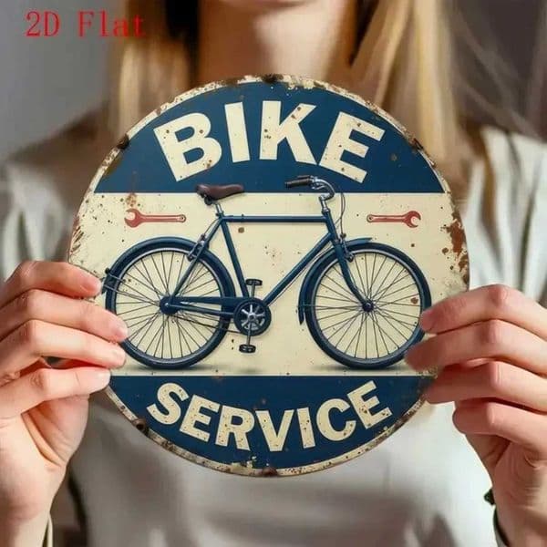 Retro Bicycle Service Aluminum Sign Rustic Vintage Garden Porch Bar Decor C260529