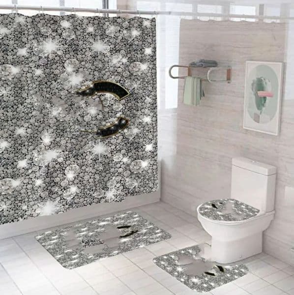 2026 Top All Match Polyester Waterproof 3D Printing Shower perfume Curtain cologne Bathroom Four Piece Set Free Shipping 1011