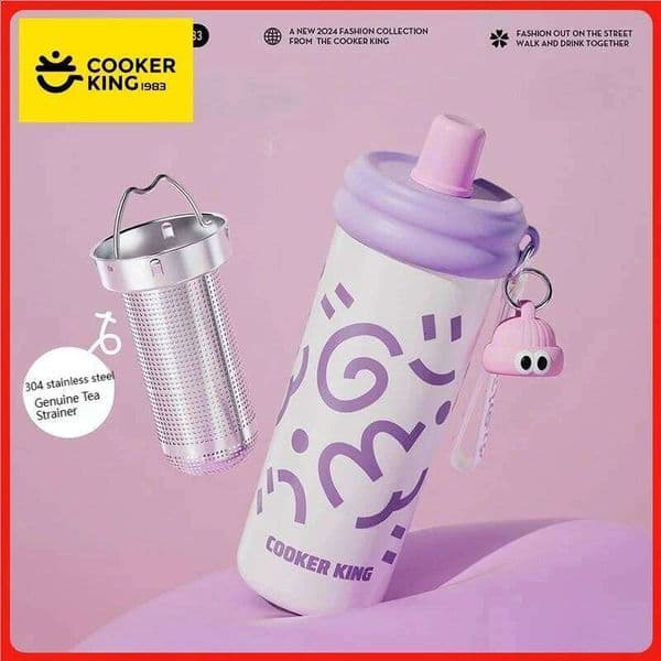 COOKER KinG Thermal Straw Cup Stainless Steel Thermos Water Bottles Tumbler Keep Cold and Hot Travel Mug Home Office Drinkware W260529