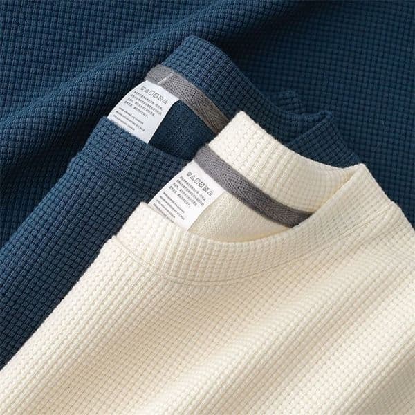 Mens Summer Waffle Round Neck Short Sleeve TShirt Comfortable Breathable ShortSleeved Top for Casual Wear w260528