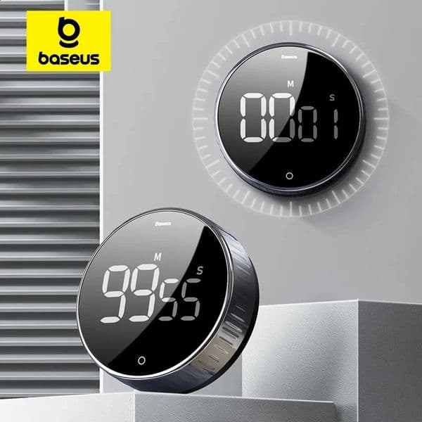 Baseus Magnetic Kitchen Timer Rotation Countdown Digital Alarm Cooking Clock Study Baking Reminder Stopwatch 260529