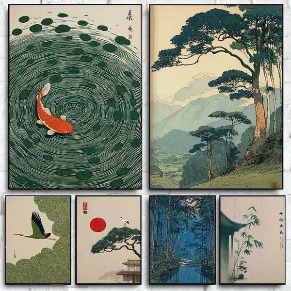Tree Canvas Printing Japanese Home Digital Download Living Room Bedroom Wall Art Decoration Gift Post 26L0529