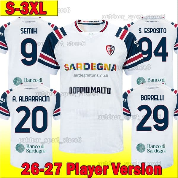 3XL 26 27 Cagliari Calcio Soccer Jerseys S.ESPOSITO SEMIH BELOTTI A.ALBARRACIN PAVOLETTI Player Version Football Shirts 2026 2027 YAEL FOLORUNSHO ADOPO Men Uniforms