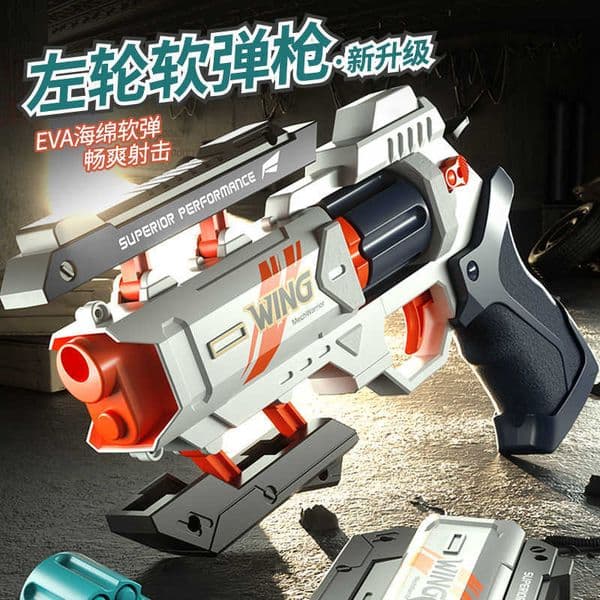 Exploding Mecha Revolver Soft Bullet Gun Shootable Toy Gun Boys Outdoor Interactive PUBG Pistol Model Mechanical L260529XK7Y