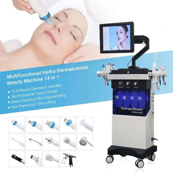 OEM ODM Hydro Diamond Microdermabrasion 14 In 1 Facial Oxygen Jet Aqua Peeling Hydra Beauty Bubble Dermabrasion Skin Purification Machine