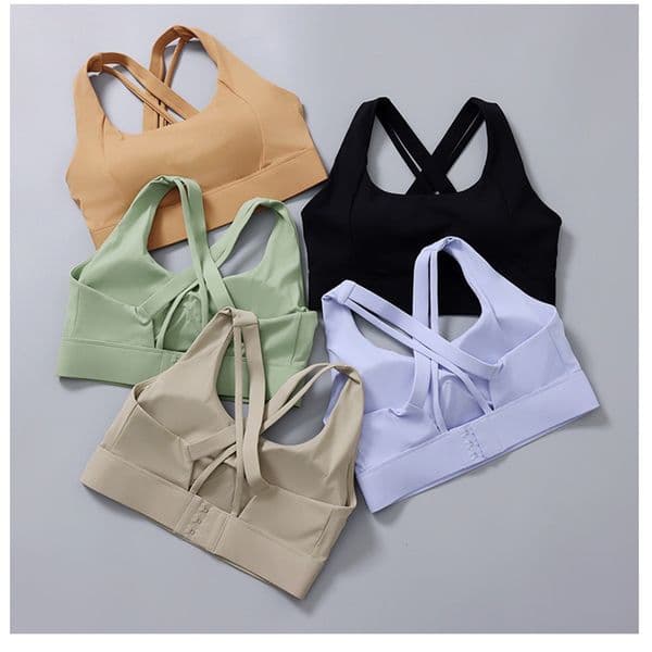 Women's Cross-back Sports Bra 2026 New High-Quality Fixed Cup High-Impact Shockproof Push-up Beautiful Back Women's Running Fitness Yoga Bra Women's High-End Bra Vest