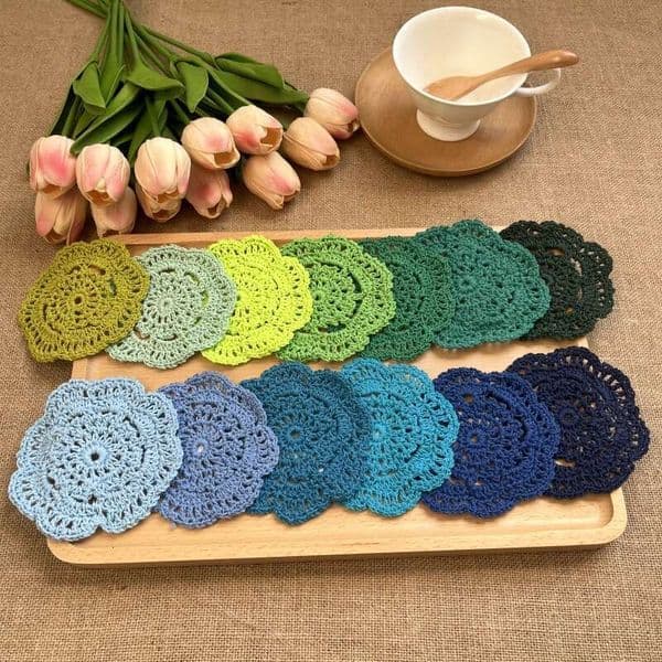 Handmade crochet placemat, coaster, 5g yarn, toy blanket, background cloth