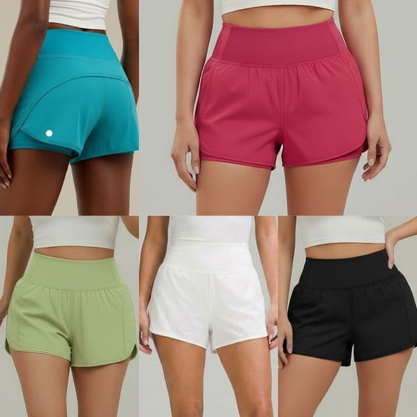 L6124-UU Women Yoga Shorts in Summer Quick-drying High Waist Breathable Exercise and Exposure-proof Fitness Running Shorts