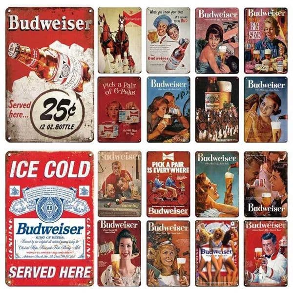 Tin Sign Budweiser BEER Metal Signs Funny Metal Posters Retro Wall Plaque Retro Vintage Plate For Bar Club Wall Decor C260529