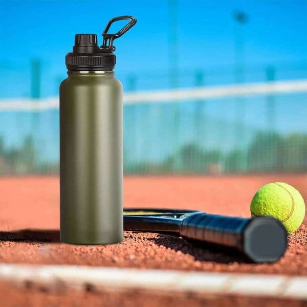 1 40oz Sports Portable Suitable for Outdoor Camping and Other Sports, Cold-Keeping Space 1200ml Wide-Mouth Bottle, with Three-Finger Lid, Cycling Water Bottle W260529