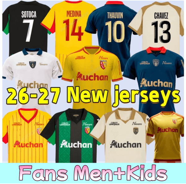 maillot RC Lens Thauvin 26 27 soccer jerseys 2025 2026 2027 Home Away third barbe MEDINA THOMASSON PEREIRA DA COSTA SOTOCA SAID Men's Children's Football shirt