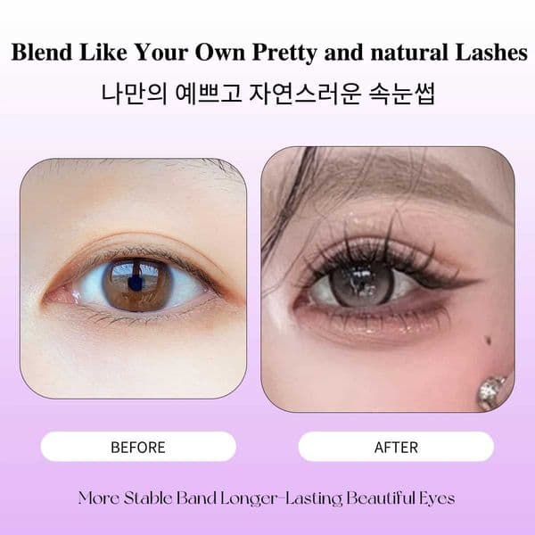 Segmented Lashes Cluster Ultra-thin Sheet Series False Eyelashes Zero Touch Feeling Liquid Bond Eyelashes Glue-free Lashes Girls C260529