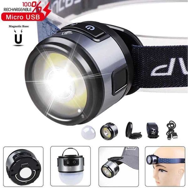 Headlamp Headband Rechargeable Mining Lamp Ultra-Bright Cap Clip Camping Construction Adjustable Strong Light LED S260527