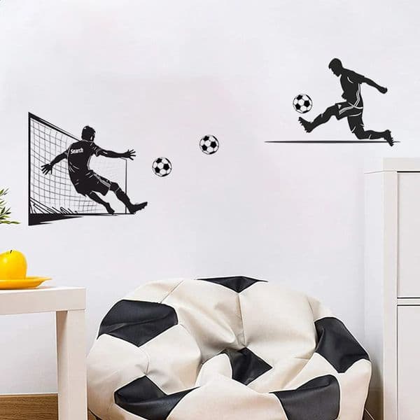 Football-Themed Boys Wall Decal - Self-Adhesive Removable PVC Sticker for Bedroom Living Room Decor 260529