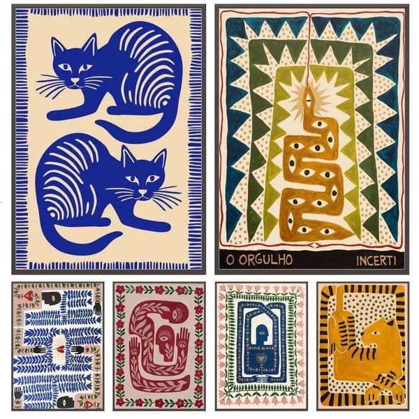 Ancient Egypt Abstract Poster Versatile HD Waterproof Wall Art Self-Adhesive Decor for Any Space Ideal Gift 26L0529