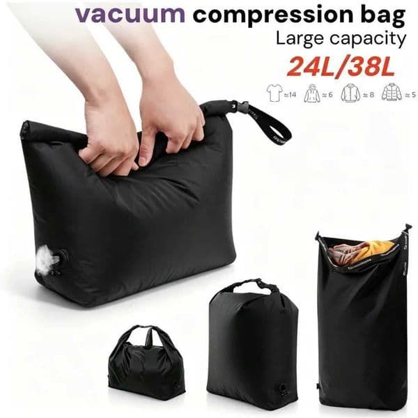 Reusable Vacuum Bags for Travel Folding Waterproof Vacuum Compression Bag Dustproof Space Saver Luggage Vacuum Storage BagR260529