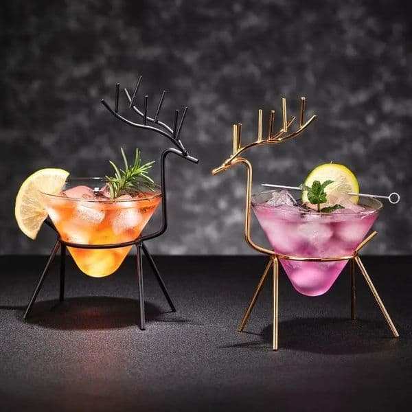 Creative Cocktail Glasses Fawn Iron Art Glass Personality Nordic Cup Wine Cold Drink Juice Coffee Water Mug Bar Tool 260529