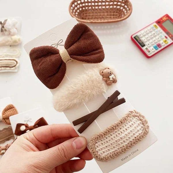 Coffee Warm Color Cute Cartoon Princess Hairpins Children Girls Kid Hair Clips Barrettes Accessories Hairclip Headwear Headdress M260529