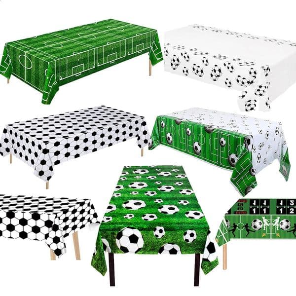 Football Party Disposable Tablecloth Green White Children Boys Birthday Party Soccer Party Sport Match Decor Supplies Tablecover 260529