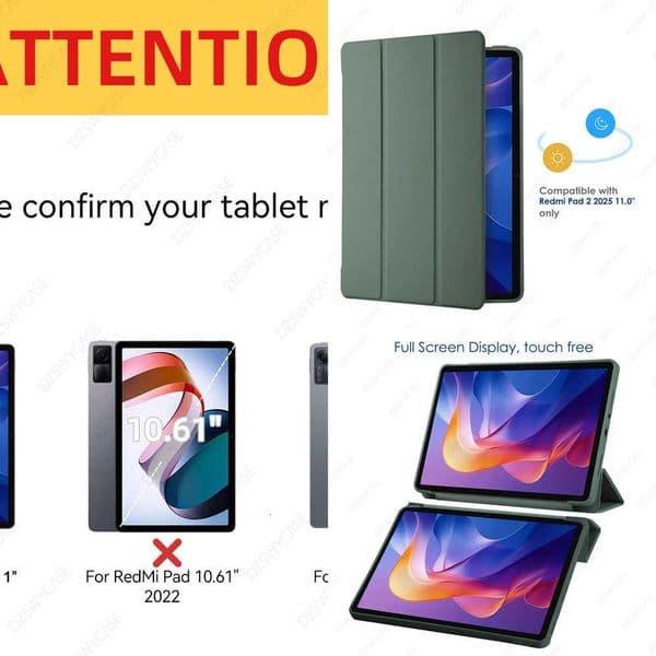 Silicone Case for Xiaomi Redmi Pad 2 11 Inch 2025 Ultra Thin Trifold Stand PU Leather Protective Cover Auto Sleep / Wake X260529