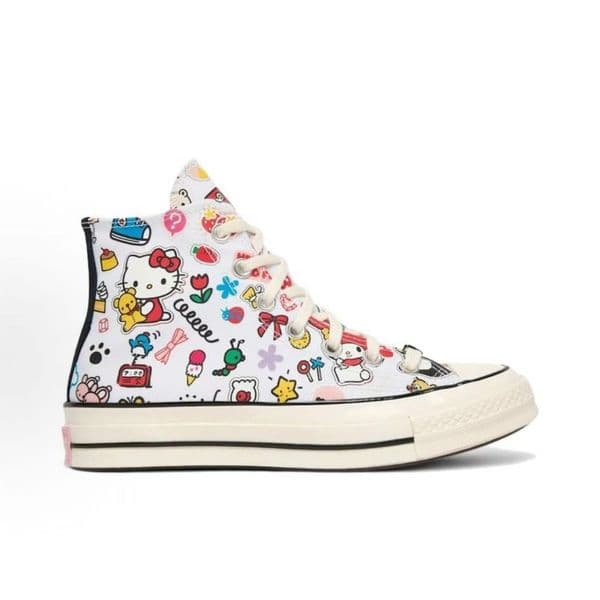 Converse x Hello Kitty and Friends Chuck 70 Hi White Red Unisex High Top Canvas Shoes Comfortable Fit Classic Casual Daily Outdoor Street Sneakers For Men Women