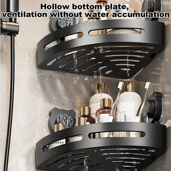 Triangle Shower Shelf Suction Cup Wall Hanging Corner Storage Rack Triangle Shower Holder Rack For Bathroom Kitchen Toilet HomeR260529