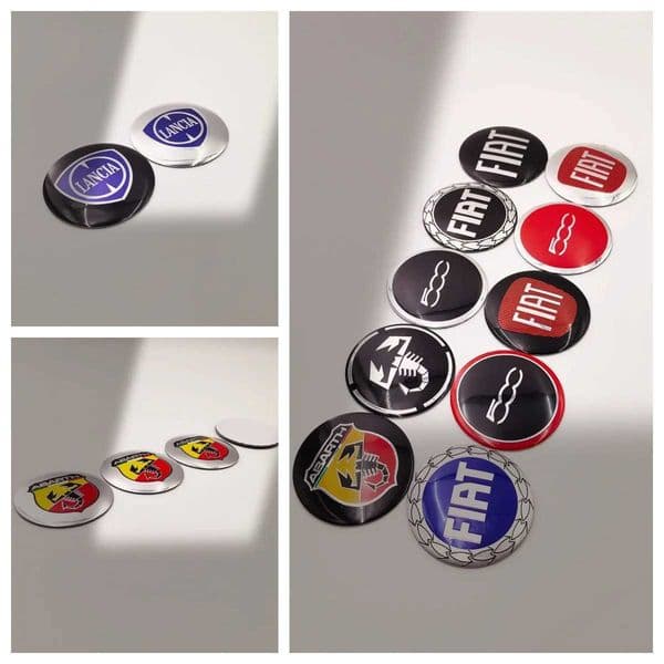 4pcs FIAT Abarth Lancia Car Wheel Center Hub Cap Badge Car Wheel Center Sticker 50mm 56mm Hub Cover Badge Decal Z260529