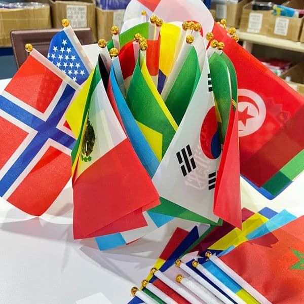 2026 48/pcs/setHand Held National Flag14x 21cmCountry Flag cup Countries Flag Bunting National String Banner Football Event 260529