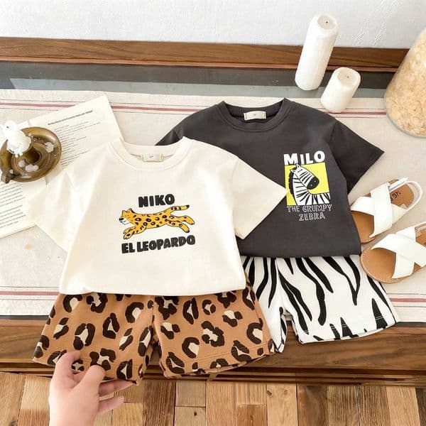 2pc/set Summer Clothes Children Short Sleeved Suit Boutique Fashion Boys T-shirt Shorts Casual Costume Outfits Kids ClothingT260529