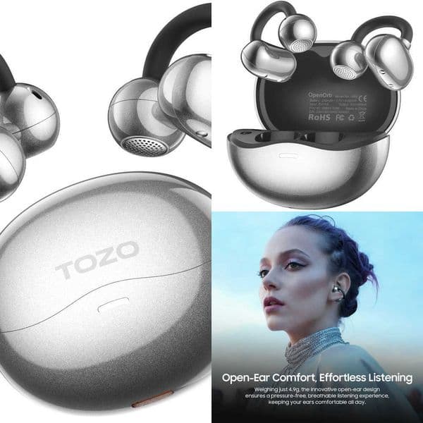 TOZO OpenOrb Open Ear Buds Ear Clip Wireless Earphones Bluetooth 53 Ultralight AI Clear Call Headphone X260529